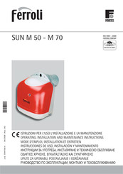 Ferroli SUN M 50 Operating, Installation And Maintenance Instructions