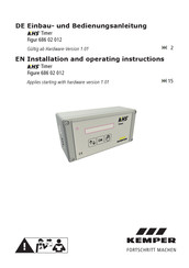 Kemper KHS Timer Installation And Operating Instructions Manual
