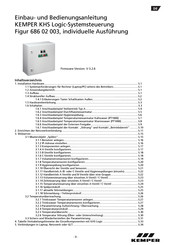 KEMPER KHS Logic Control System Installation And Operating Instructions Manual