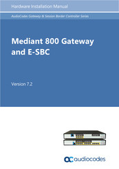 AudioCodes Mediant 800 Series Hardware Installation Manual