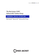 Red Jacket Quick-Set VSFC Submersible Turbine Pump Installation, Service, & Parts Lists