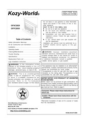 Kozy-World GFPC2830 Quick Start Manual
