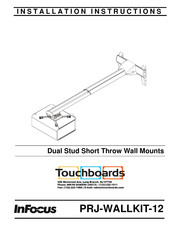 InFocus PRJ-WALLKIT-12 Installation Instructions Manual