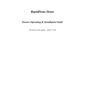 ADEMCO RapidDome Owners Operating & Installation Manual