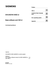 Siemens SINUMERIK 840D sl Commissioning Manual