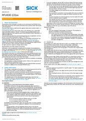 SICK RFU630-13100 Quick Start Manual