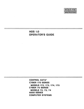 Control Data Cyber 73 Operator's Manual