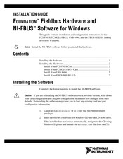National Instruments FBUS-HSE/H1 LD Installation Manual