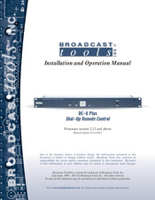 Broadcast Tools DC-8 Plus Installation And Operation Manual