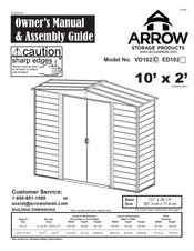 Arrow Storage Products VD102C Owner's Manual & Assembly Manual