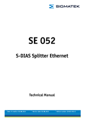 SIGMATEK SE 052 Technical Manual