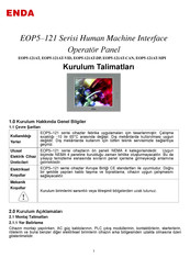 Enda EOP5-121AT-DP Installation Instructions Manual