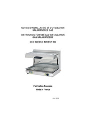 SALAMANDRES SGF 800 Instructions For Use And Installation