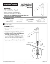 American Standard Studio-S 4803100 Installation Instructions Manual