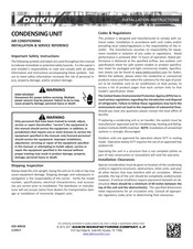 Daikin CONDENSING UNIT Installation Instructions Manual