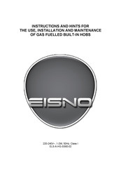 Eisno HB5802D1 Instructions And Hints For The Use, Installation And Maintenance