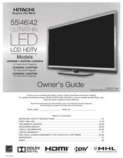 Hitachi LE55U516 Owner's Manual