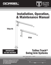 GORBEL TETHER TRACK TTSA Installation, Operation & Maintenance Manual