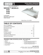 Neo-metro WEDGE 9161 Installation, Operation & Maintenance Manual