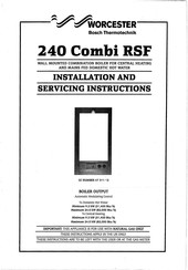 Worcester Combi RSF 240 Installation And Servicing Instructions