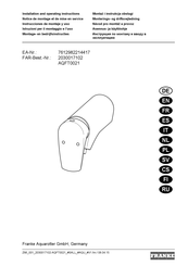 Franke AQUAFIT Installation And Operating Instructions Manual