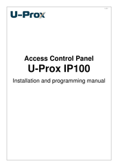 U-Prox IP100 Installation And Programming Manual