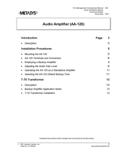 Metasys AA-120 Manual