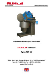 Ruhle MGR 400 Translation Of The Original Instructions