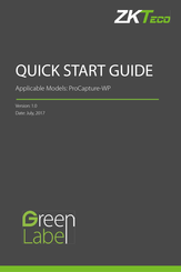 ZKTeco ProCapture-WP Quick Start Manual