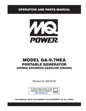 Mq Power GA-9.7HEA Operation And Parts Manual