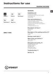 Indesit EWE 71083 Instructions For Use Manual