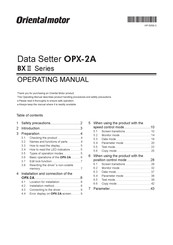 Orientalmotor BXII Series Operating Manual
