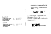 Team SWR 1180 P Operating Instructions Manual