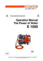 Oertzen E 1000 Operation Manual