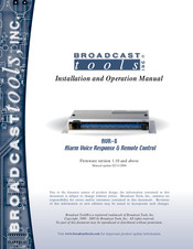 Broadcast Tools AVR-8 Installation And Operation Manual