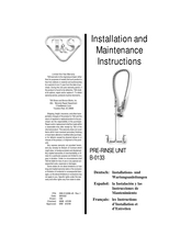 T&S B-0133 Series Installation And Maintenance Instructions Manual