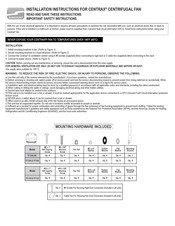 Suncourt CENTRAX TF104 Installation Instructions