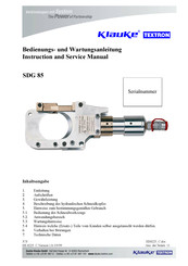 Klauke TEXTRON SDG 85 Instruction And Service Manual