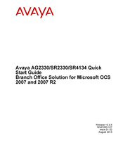 Avaya SR4134 Quick Start Manual