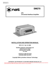 Nat 270 Installation And Operation Manual
