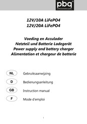 pbq 12V 20A LiFePO4 Instruction Manual