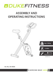 Duke Fitness DU-XB30 Assembly And Operating Instructions Manual