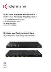 Kindermann HDMI Share Advanced 41 automatic V2 Mounting And Operating Instructions