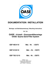 OASE QSF 485/4/10 Dokumentation / Installation
