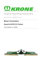 Krone EasyCut B 870 CV Collect Original Operating Instructions