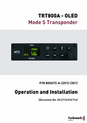 Funkwerk P/N 800ATC-A-(201)-(301) Operation And Installation