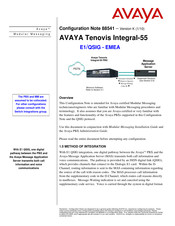 Avaya Tenovis Integral-55 Configuration Note