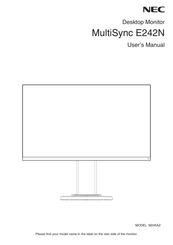 NEC MultiSync E242N User Manual