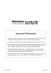 Horizon Fitness PJ-77R Manual