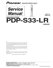 Pioneer PDP-S33-LR XIN/UC Service Manual